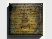 Teotihuacan, 1996, acrylic, poly vinyl acetate, colour photocopy and photocopy transfer on canvas, 18 x 19 x 4.5 cms, Private Collection