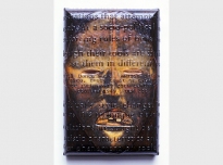 Dan, 1996, acrylic, poly vinyl acetate, colour photocopy and photocopy transfer on canvas, 25 x 16 x 4.5 cms