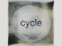 Angola (detail), 1995, etched and plain glass, screen print, acrylic & cellulose paint on board, 32 x 33.5 x 14.5 cms
